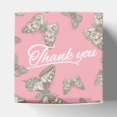 Vlinder patroon roze dank u bruiloft gunst doos bedankdoosjes (Bovenkant)