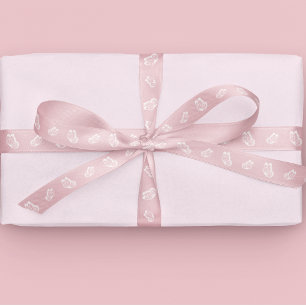 Vlinder patroon roze satijnen lint