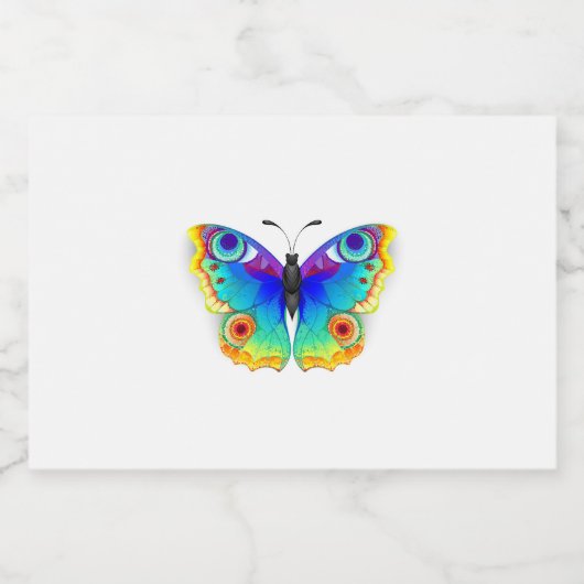 Vlinder Pauwen Oog Likeurfles Etiket (Enkel label)