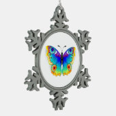 Vlinder Pauwen Oog Tin Sneeuwvlok Ornament (Links)