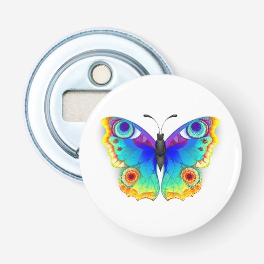 Vlinder Pauwenoog Button Flesopener (Voorkant)