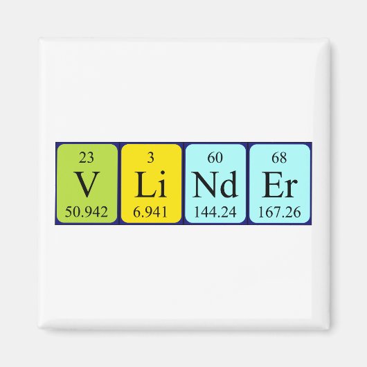 Vlinder periodieke tabelnaam magneet (Voorkant)