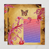 VLINDER PERKAMENT Huwelijksfototemplate Kaart (Voorkant / Achterkant)