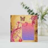 VLINDER PERKAMENT Huwelijksfototemplate Kaart (Staand voorkant)