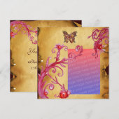 VLINDER PERKAMENT Trouwfoto Sjabloon Kaart (Voorkant / Achterkant)