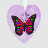 Vlinder Persoonlijk Bericht Kerst Cadeau Ornament (voorkant)
