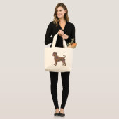 Vlinder Pester Silhouet Kunst | Pitbull Hond Mama  Grote Tote Bag (Voorkant (model))