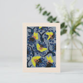 Vlinder Pochoir, art nouveau patroon, Briefkaart (Staand voorkant)