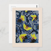 Vlinder Pochoir, art nouveau patroon, Briefkaart (Voorkant / Achterkant)