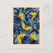 Vlinder Pochoir, art nouveau patroon, Briefkaart (Voorkant)