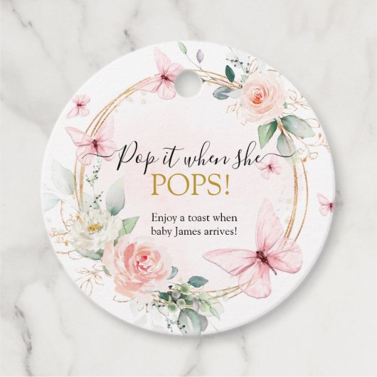 Vlinder Pop het als ze poppen Bedankjes Labels (Voorkant)