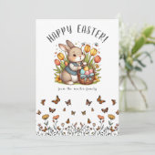 Vlinder, Poppy, Bunny & Paasvakantie Kaart (Staand voorkant)