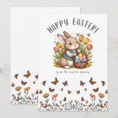 Vlinder, Poppy, Bunny & Paasvakantie Kaart (Voorkant / Achterkant)