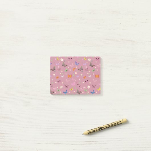 Vlinder Post-it® Notes (Op bureau)