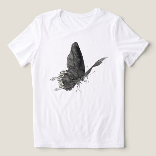 Vlinder Pret Illustratie Grafisch Tri-Blend Shirt (Design voorkant)