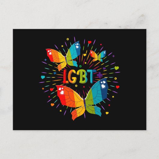 Vlinder Pride Liefde is Liefde LGBT Bewustzijn Briefkaart (Voorkant)
