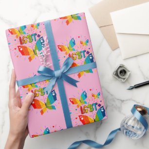 Vlinder Pride Liefde is Liefde LGBT Bewustzijn Cadeaupapier