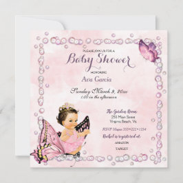 Vlinder Prinses Baby Meisje  Kaart