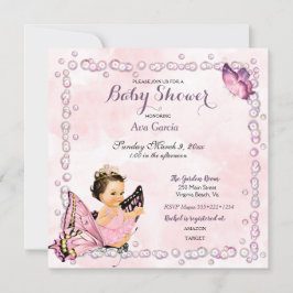 Vlinder Prinses Baby Meisje Kaart