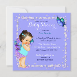 Vlinder Prinses Baby Meisje Lavendel Kaart