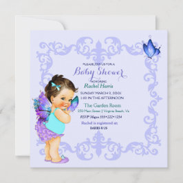 Vlinder Prinses Baby Meisje Lavendel Kaart