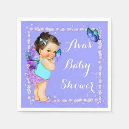 Vlinder Prinses Baby Meisje Lavendel Servetten