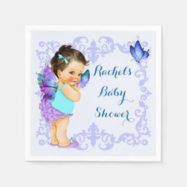 Vlinder Prinses Baby Meisje Lavendel Servetten