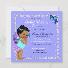 Vlinder Prinses Baby Meisje Paars Turquoise Kaart