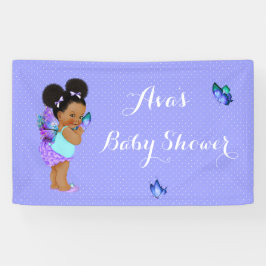 Vlinder Prinses Baby Meisje Paarse Lavendel Banier Spandoek