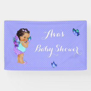 Vlinder Prinses Baby Meisje Paarse Lavendel Banne Spandoek