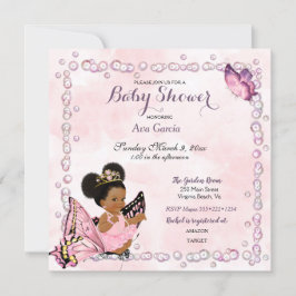 Vlinder Prinses Baby Meisje Puffs Kaart