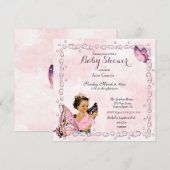 Vlinder Prinses Baby Meisje Uitnodiging (Voorkant / Achterkant)