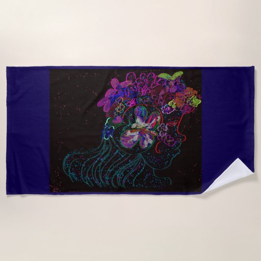 Vlinder Prinses Strandhanddoek Strandlaken (Voorkant)