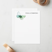 Vlinder Professioneel Minimalistisch Gewoon Modern Notitiekaartje (Voorkant / Achterkant in situ)