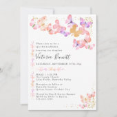 Vlinder Quinceanera en mis 15e verjaardag Kaart (Voorkant)