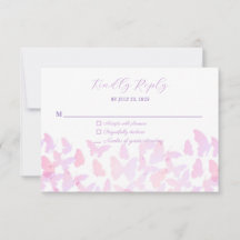 Vlinder Quinceañera RSVP-antwoordkaart