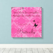 Vlinder Quote Canvas Print (Insitu (Houten vloer))