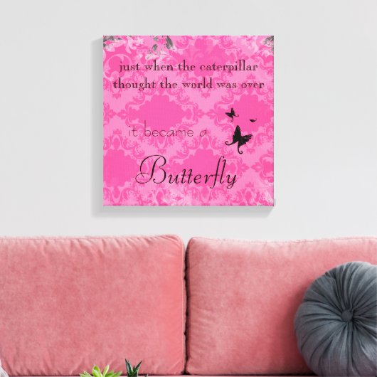 Vlinder Quote Canvas Print (Insitu (Woonkamer))