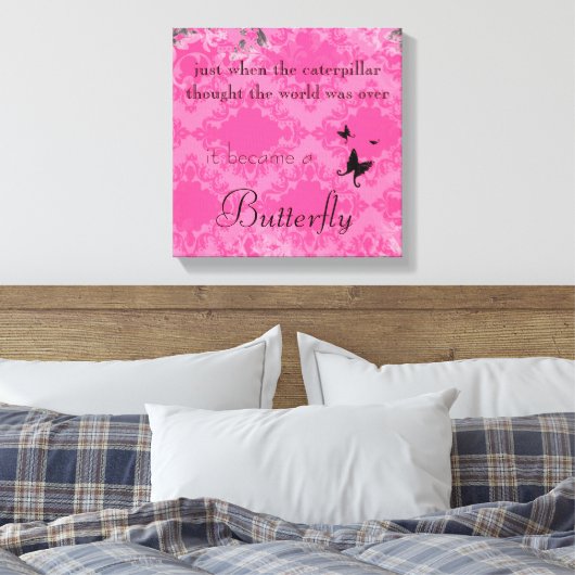 Vlinder Quote Canvas Print (Insitu (Slaapkamer))