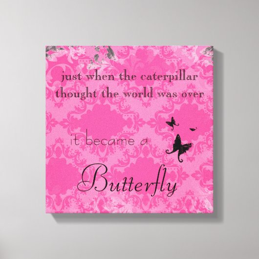 Vlinder Quote Canvas Print (Voorkant)