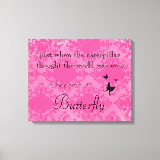 Vlinder Quote Canvas Print (Voorkant)
