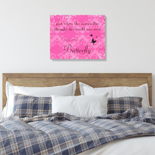 Vlinder Quote Canvas Print (Insitu (Slaapkamer))