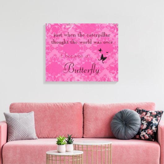 Vlinder Quote Canvas Print (Insitu (Woonkamer))