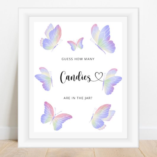 Vlinder raad hoeveel snoepjes poster