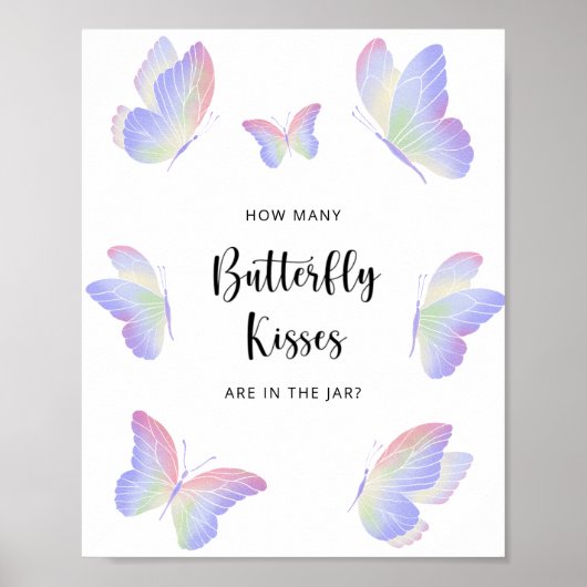 Vlinder raden hoeveel vlinder kussen poster (Voorkant)