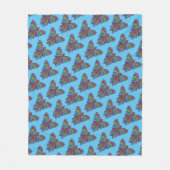 Vlinder Regenboog (blauw) - fleece deken (Voorkant)
