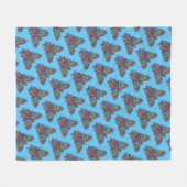 Vlinder Regenboog (blauw) - fleece deken (Voorkant (Horizontaal))