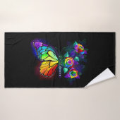 Vlinder regenboog bloem badhanddoek (Badhanddoek)