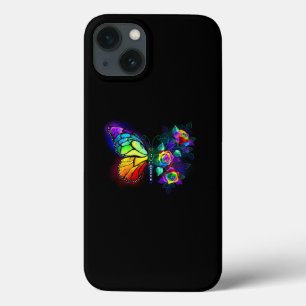 Vlinder regenboog bloem Case-Mate iPhone case