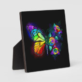 Vlinder regenboog bloem fotoplaat (Voorkant)